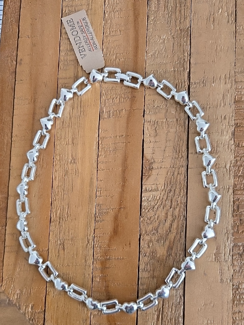 Vendome Silver Link Necklace - Women's Jewelry 16.5 Inches Long New Old Stock